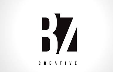 BZ B Z White Letter Logo Design with Black Square.