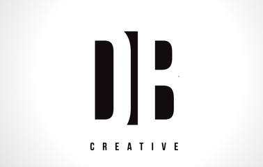 DB D B White Letter Logo Design with Black Square.