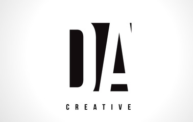 DA D A White Letter Logo Design with Black Square. - obrazy, fototapety, plakaty