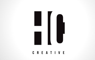HC H C White Letter Logo Design with Black Square.