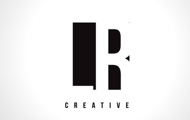 LR L R White Letter Logo Design with Black Square.