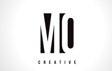 MO M O White Letter Logo Design with Black Square. - obrazy, fototapety, plakaty