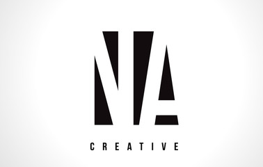 NA N A White Letter Logo Design with Black Square. - obrazy, fototapety, plakaty