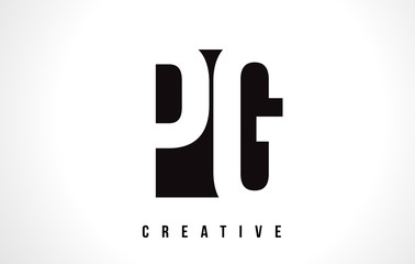 PG P G White Letter Logo Design with Black Square.