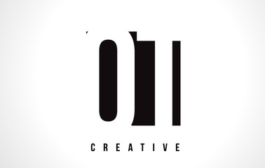 QT Q T White Letter Logo Design with Black Square.
