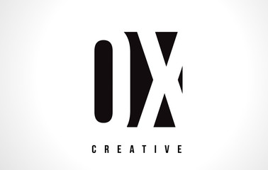 QX Q X White Letter Logo Design with Black Square.