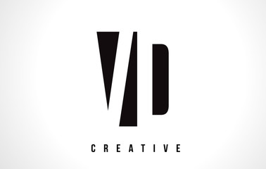 VD V D White Letter Logo Design with Black Square.