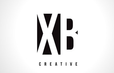 XB X B White Letter Logo Design with Black Square.