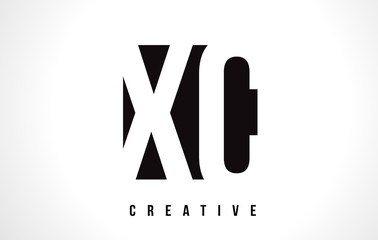 XC X C White Letter Logo Design with Black Square.