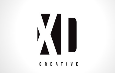 XD X D White Letter Logo Design with Black Square.