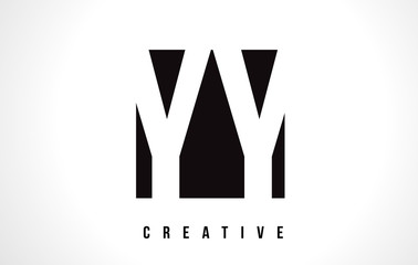 YY Y White Letter Logo Design with Black Square.
