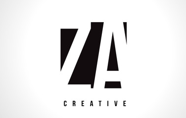 ZA Z A White Letter Logo Design with Black Square. - obrazy, fototapety, plakaty
