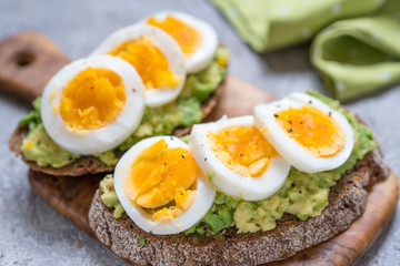 Toast with avocado and egg