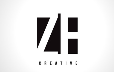 Obraz premium ZF Z F White Letter Logo Design with Black Square.