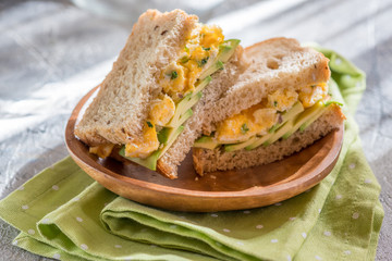 Toast with avocado and egg