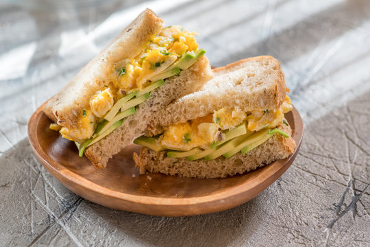 Toast with avocado and egg