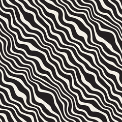 Wavy Ripple Hand Drawn Lines. Abstract Geometric Background Design. Vector Seamless Pattern.