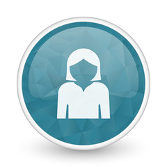 Profile avatar brillant crystal design round blue web icon.