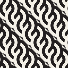 Fototapeta premium Seamless geometric pattern. Abstract stripy geometric background. Stylish vector rounded lines print