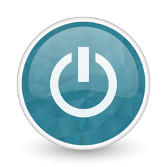 Power brillant crystal design round blue web icon.