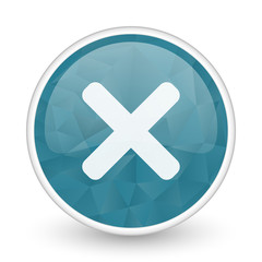 Fototapeta premium Cancel brillant crystal design round blue web icon.