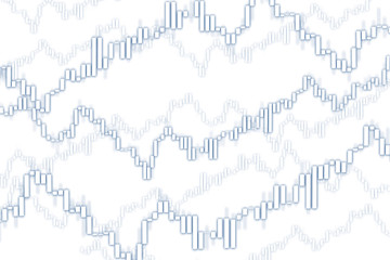 Stock market chart on white background 3D illustration