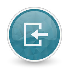 Enter brillant crystal design round blue web icon.