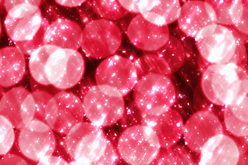 Red  Abstract Festive Background with circles, glitter or bokeh lights. Round defocused particles