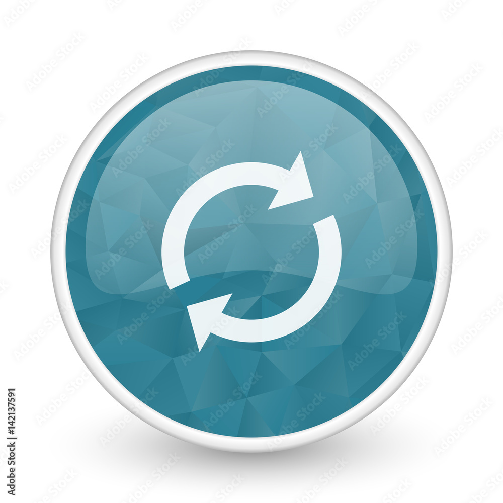 Poster reload brillant crystal design round blue web icon.