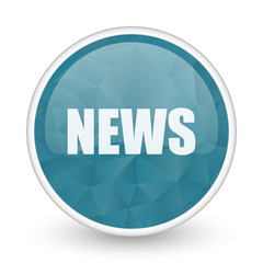 News brillant crystal design round blue web icon.