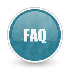 Faq brillant crystal design round blue web icon.