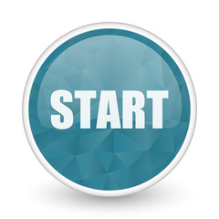 Start brillant crystal design round blue web icon.