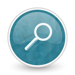 Search brillant crystal design round blue web icon.
