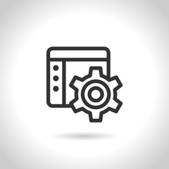 Vector Cog Settings Icon Symbol with System Window. Vector Illustration