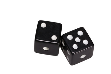 Two dice showing two and five