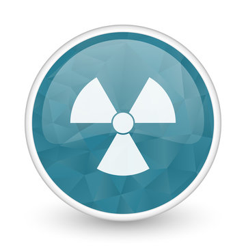 Radiation brillant crystal design round blue web icon.