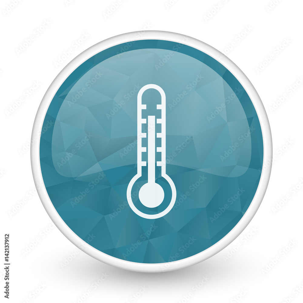 Poster thermometer brillant crystal design round blue web icon.