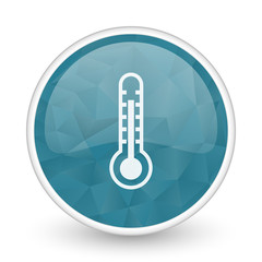 Thermometer brillant crystal design round blue web icon.
