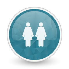 Couple brillant crystal design round blue web icon.