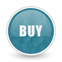 Buy brillant crystal design round blue web icon.