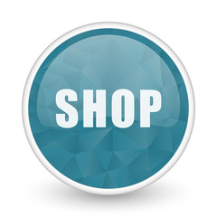 Shop brillant crystal design round blue web icon.