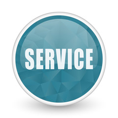 Service brillant crystal design round blue web icon.
