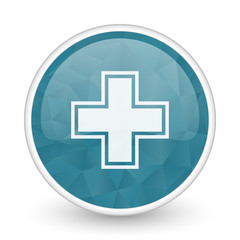 Pharmacy brillant crystal design round blue web icon.