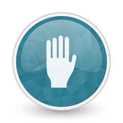 Obraz premium Stop brillant crystal design round blue web icon.