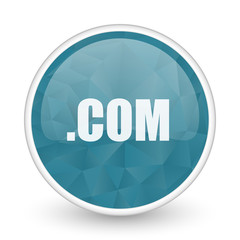 Com brillant crystal design round blue web icon.