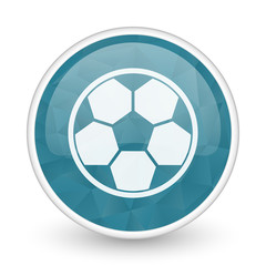 Fototapeta premium Soccer brillant crystal design round blue web icon.