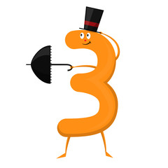 Three Cute fun colorful figure in the form of cartoon characters