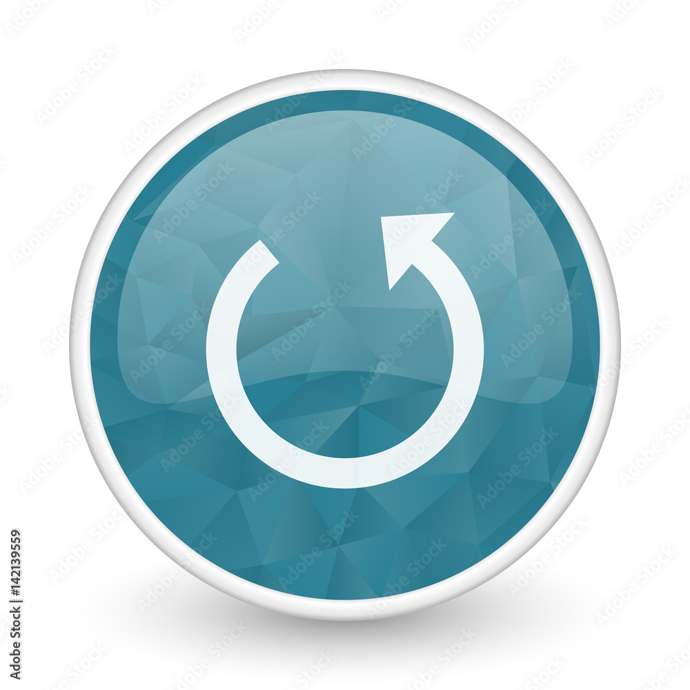 Poster rotate brillant crystal design round blue web icon.