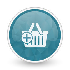 Cart brillant crystal design round blue web icon.
