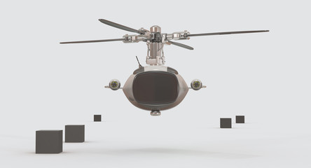 drone with tv display 3D rendering